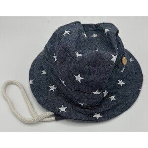Infant Sun Hat Blue White Star Patriotic Blue White (920)